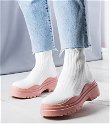Cali balti medžiaginiai batai rožiniu padu