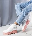 Cali balti medžiaginiai batai rožiniu padu