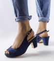 Tamsiai mėlyni Dionne smailianosiai sandalai