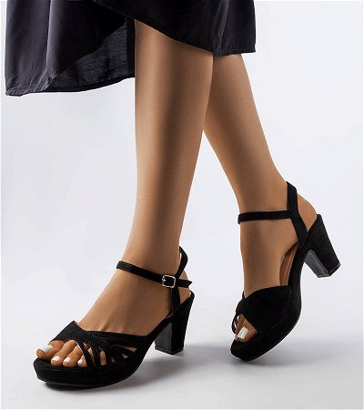 Juodos spalvos Brunella stiletto sandalai