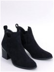 zomšiniai batai su kulnu juodos spalvos