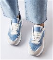 Mėlyni ir balti batai su sidabro detalėmis Rio