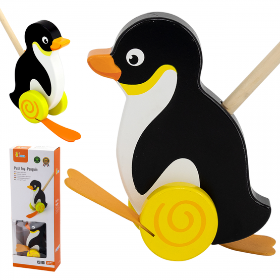 Toys medinis pingvinų stūmiklis