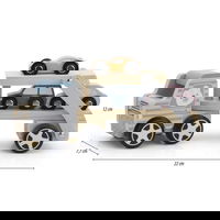 Medinė priekaba su žaisliniais automobiliais