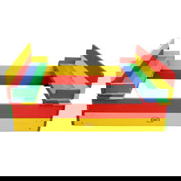 AXI medinė smėlio dėžė Ella Rainbow Dengta suolais