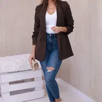 Švarkas su atvartais elegantiška mocca