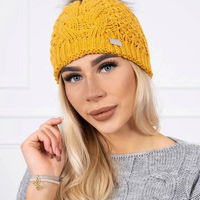 Žieminė kepurė garstyčių spalvos