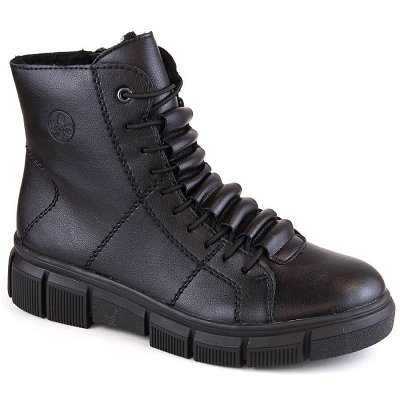 Patogūs platforminiai šilti batai Rieker W RKR493A black