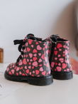 Vaikiški batai su pamušalu ir užtrauktuku juodai rožinės spalvos Dolida BSB27744