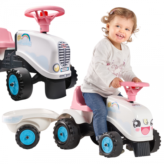 Traktorius Rainbow White su priekaba nuo 1 metų