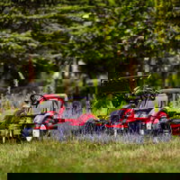 Valtra bordo spalvos pedalinis traktorius su priekaba ir kaušu nuo 3 metų