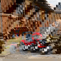 Valtra bordo spalvos pedalinis traktorius su priekaba ir kaušu nuo 3 metų