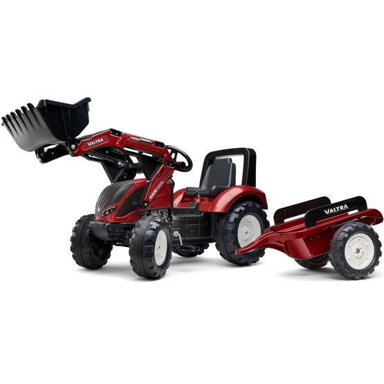 Valtra bordo spalvos pedalinis traktorius su priekaba ir kaušu nuo 3 metų