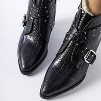 Juodi Corrado stiletto kaubojiški batai (GRM25902)