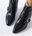 Juodi Corrado stiletto kaubojiški batai