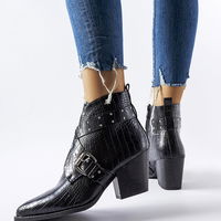 Juodi Corrado stiletto kaubojiški batai (GRM25902)