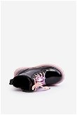 Vaikų blizgūs batai su juodai-rožinės spalvos dekoru Bunnyjoy BSB28161