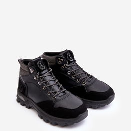 Vyriški trekingo batai suvarstomi batai Black Salomene