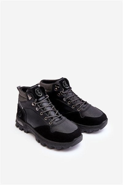 Vyriški trekingo batai suvarstomi batai Black Salomene