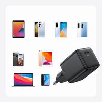 mažas USB greitasis įkroviklis C tipo PD 25W ES kištukas, juodas (L-P251)