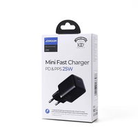 mažas USB greitasis įkroviklis C tipo PD 25W ES kištukas, juodas (L-P251)