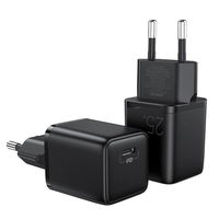 mažas USB greitasis įkroviklis C tipo PD 25W ES kištukas, juodas (L-P251)