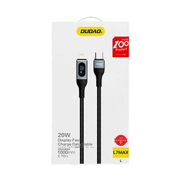 C tipo USB - Lightning greitojo įkrovimo laidas PD 20W 1 m juodas (L7MaxL)