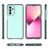 Pavasarinis dėklas Samsung Galaxy A23 silikoninis dėklas su rėmeliu, šviesiai mėlynas