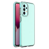 Pavasarinis dėklas Samsung Galaxy A23 silikoninis dėklas su rėmeliu, šviesiai mėlynas