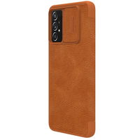 Nillkin Qin odinis dėklas Samsung Galaxy A73 rudos spalvos