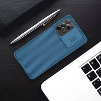 Nillkin CamShield Pro Case šarvuotas dėklas fotoaparato dangtelis Samsung Galaxy A73 mėlynas