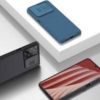 Nillkin CamShield Pro Case šarvuotas dėklas fotoaparato dangtelis Samsung Galaxy A73 mėlynas
