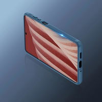 Nillkin CamShield Pro Case šarvuotas dėklas fotoaparato dangtelis Samsung Galaxy A73 mėlynas