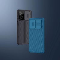Nillkin CamShield Pro Case šarvuotas dėklas fotoaparato dangtelis Samsung Galaxy A73 mėlynas
