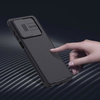 Nillkin CamShield Pro Case šarvuotas dėklas fotoaparato dangtelis Samsung Galaxy A73 mėlynas