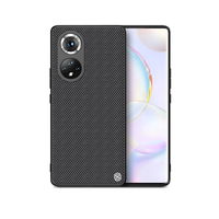 Nillkin Textured Case patvarus sustiprintas dėklas su gelio rėmeliu ir nailonine nugarėle Honor 50 Pro juodas