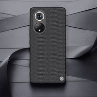 Nillkin Textured Case patvarus sustiprintas dėklas su gelio rėmeliu ir nailonine nugarėle Honor 50 Pro juodas