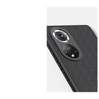 Nillkin Textured Case patvarus sustiprintas dėklas su gelio rėmeliu ir nailonine nugarėle Honor 50 Pro juodas