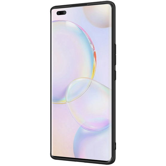 Nillkin Textured Case patvarus sustiprintas dėklas su gelio rėmeliu ir nailonine nugarėle Honor 50 Pro juodas