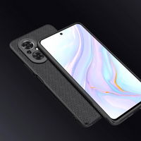 Nillkin Textured Case patvarus sustiprintas dėklas su gelio rėmeliu ir nailonine nugarėle Honor 50 SE juodas