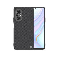 Nillkin Textured Case patvarus sustiprintas dėklas su gelio rėmeliu ir nailonine nugarėle Honor 50 SE juodas