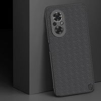 Nillkin Textured Case patvarus sustiprintas dėklas su gelio rėmeliu ir nailonine nugarėle Honor 50 SE juodas