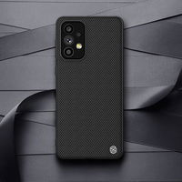 Nillkin Textured Case patvarus sustiprintas dėklas su gelio rėmeliu ir nailonine nugarėle Samsung Galaxy A73 , juodas