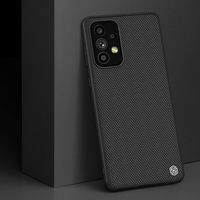 Nillkin Textured Case patvarus sustiprintas dėklas su gelio rėmeliu ir nailonine nugarėle Samsung Galaxy A73 , juodas
