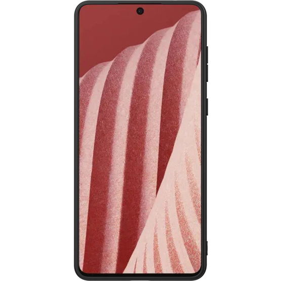 Nillkin Textured Case patvarus sustiprintas dėklas su gelio rėmeliu ir nailonine nugarėle Samsung Galaxy A73 , juodas