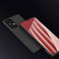 Nillkin Textured Case patvarus sustiprintas dėklas su gelio rėmeliu ir nailonine nugarėle Samsung Galaxy A73 , juodas