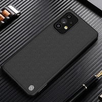Nillkin Textured Case patvarus sustiprintas dėklas su gelio rėmeliu ir nailonine nugarėle Samsung Galaxy A73 , juodas