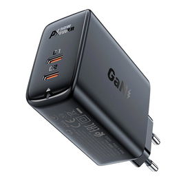 Acefast A29 PD50W GaN (USB C) dviejų prievadų įkroviklis, juodas