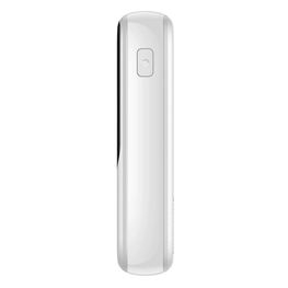 Baseus Qpow skaitmeninio ekrano maitinimo bankas su greituoju įkrovimu 10000 mAh 22,5 W QC/PD/SCP/FCP su integruotu USB-C kabeliu, baltos spalvos
