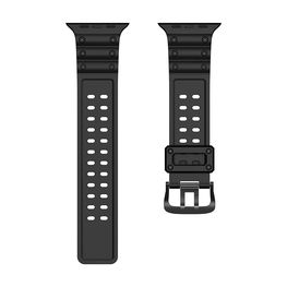 Dirželis triguba apsauga Apple Watch Ultra , SE, 9, 8, 7, 6, 5, 4, 3, 2, 1 (49, 45, 44, 42 mm) Dirželio apyrankė juoda